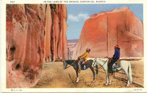 Arizona Postcards-Navajos in Canyon del Muerte