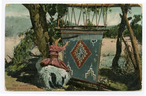 Arizona Postcards-Navajo weaver