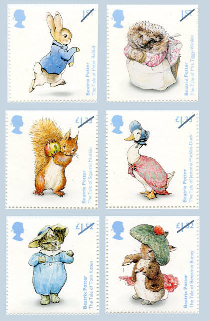 Beatrix Potter characters (GB, 2016)